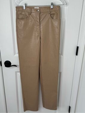 Wilfred Straight-Leg tan Faux Leather Pants 8